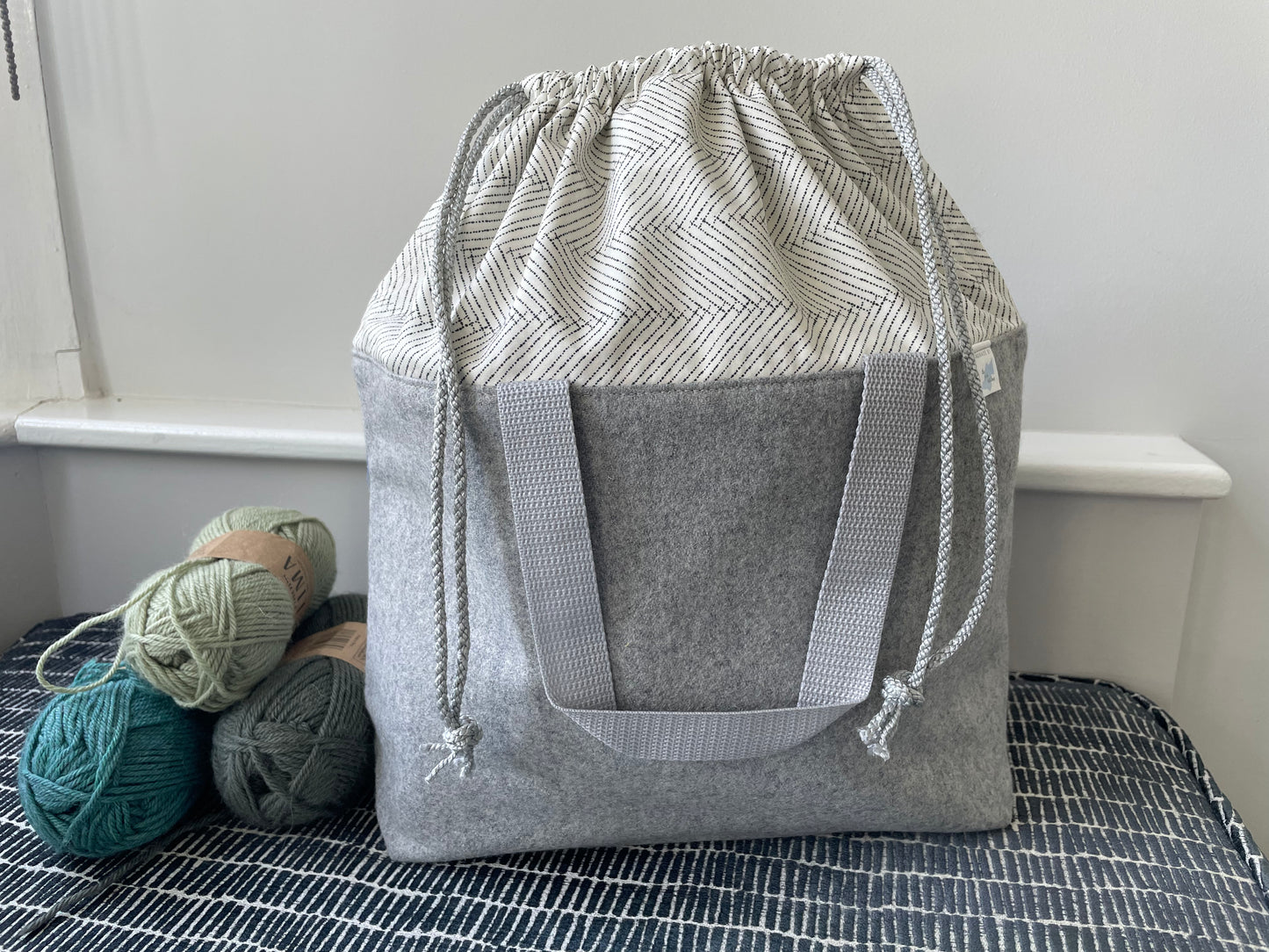 British Wool Drawstring Project Bag